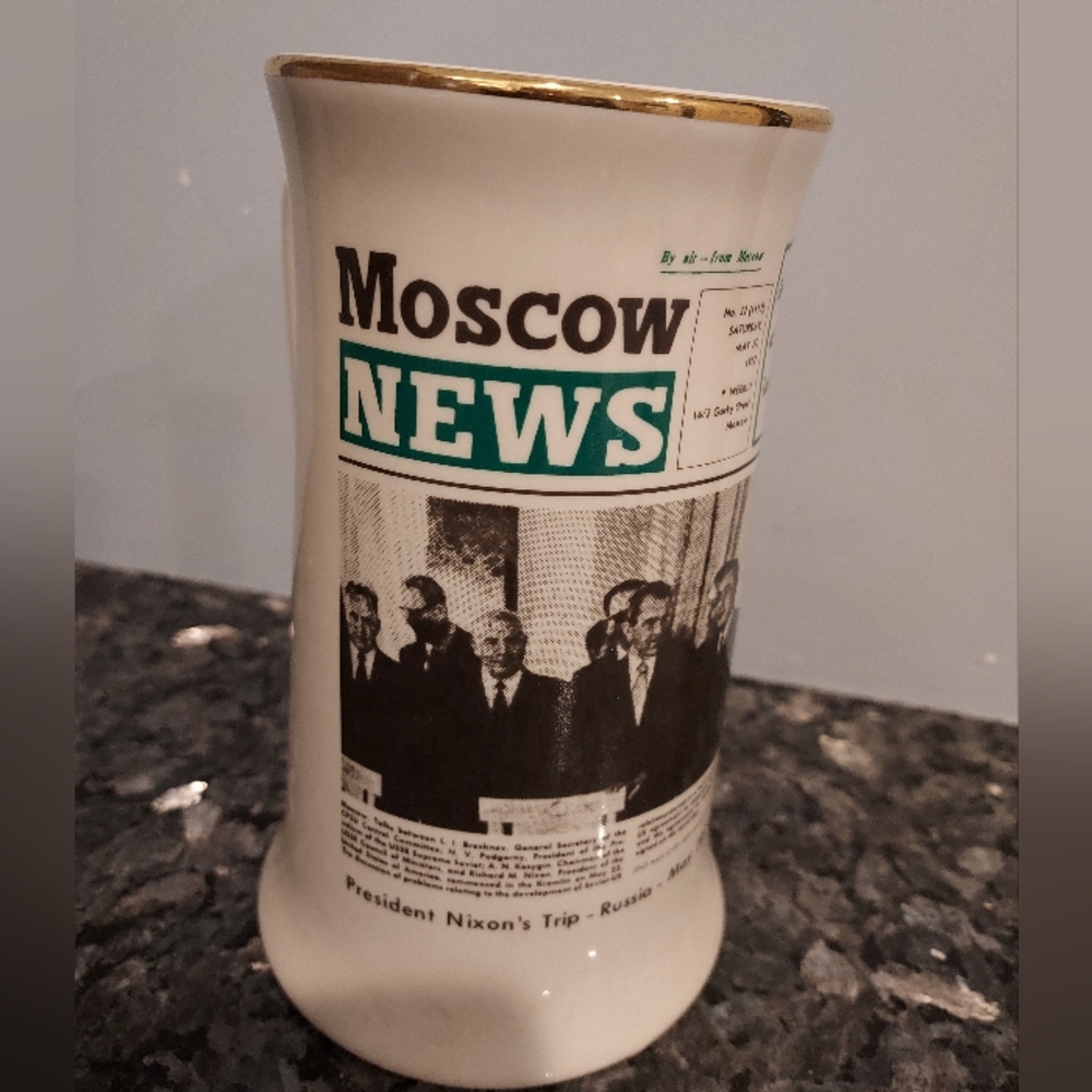 Buntingware Vintage Stein Commemorative Mug Nixon Trip To Russia May 1972